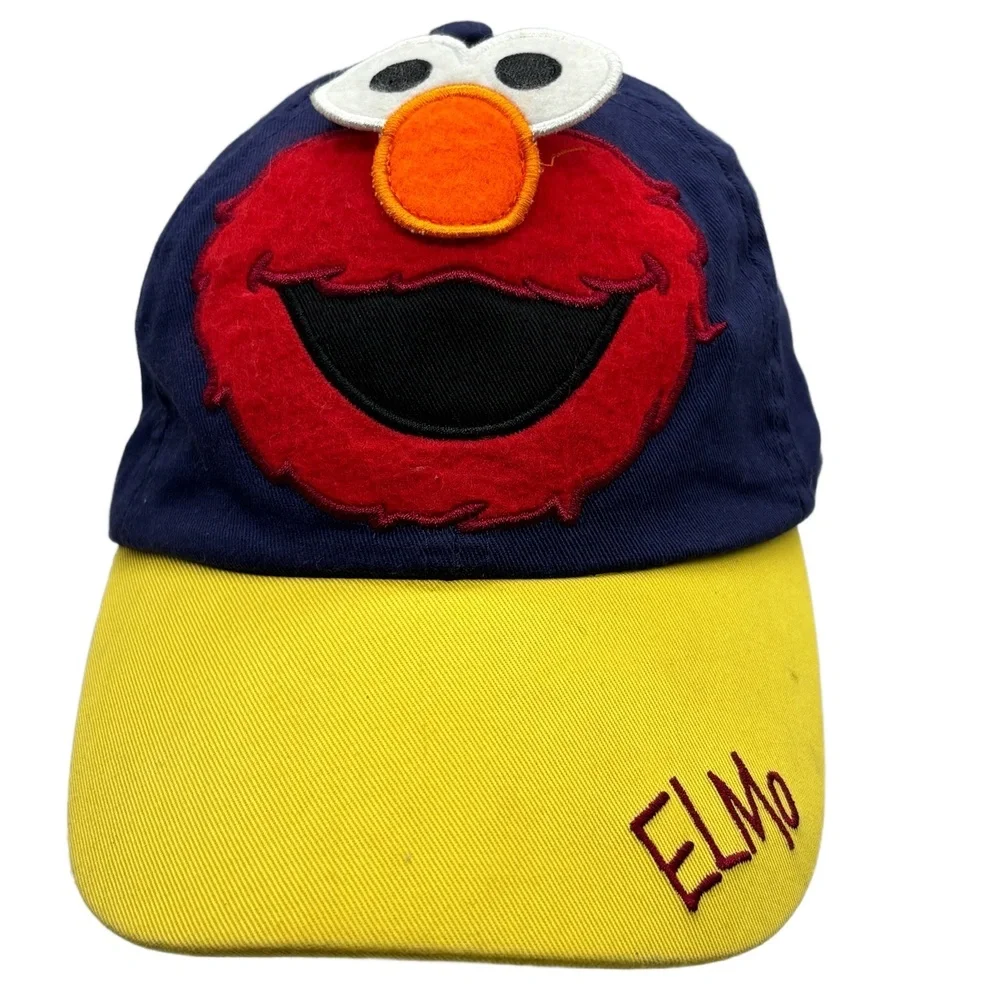 Sesame Street Elmo Hat Youth SeaWorld Busch Gardens 2015 Blue Yellow Baseball